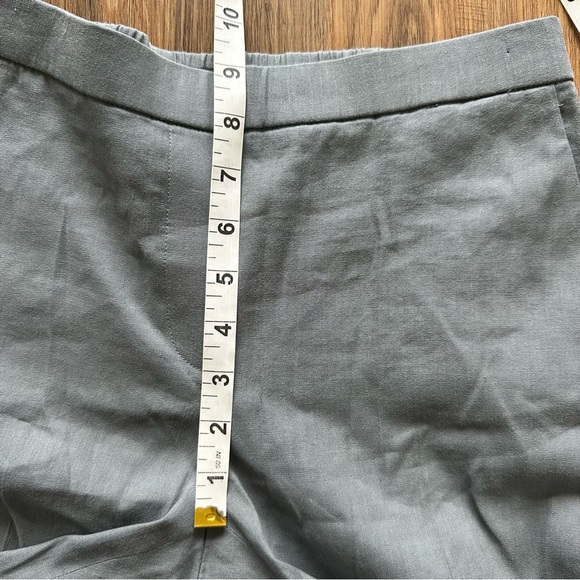 Theory Womens Treeca Pull On Pants 2 Gray Soft Crunch Linen Blend Elastic Waist - Picture 9 of 11